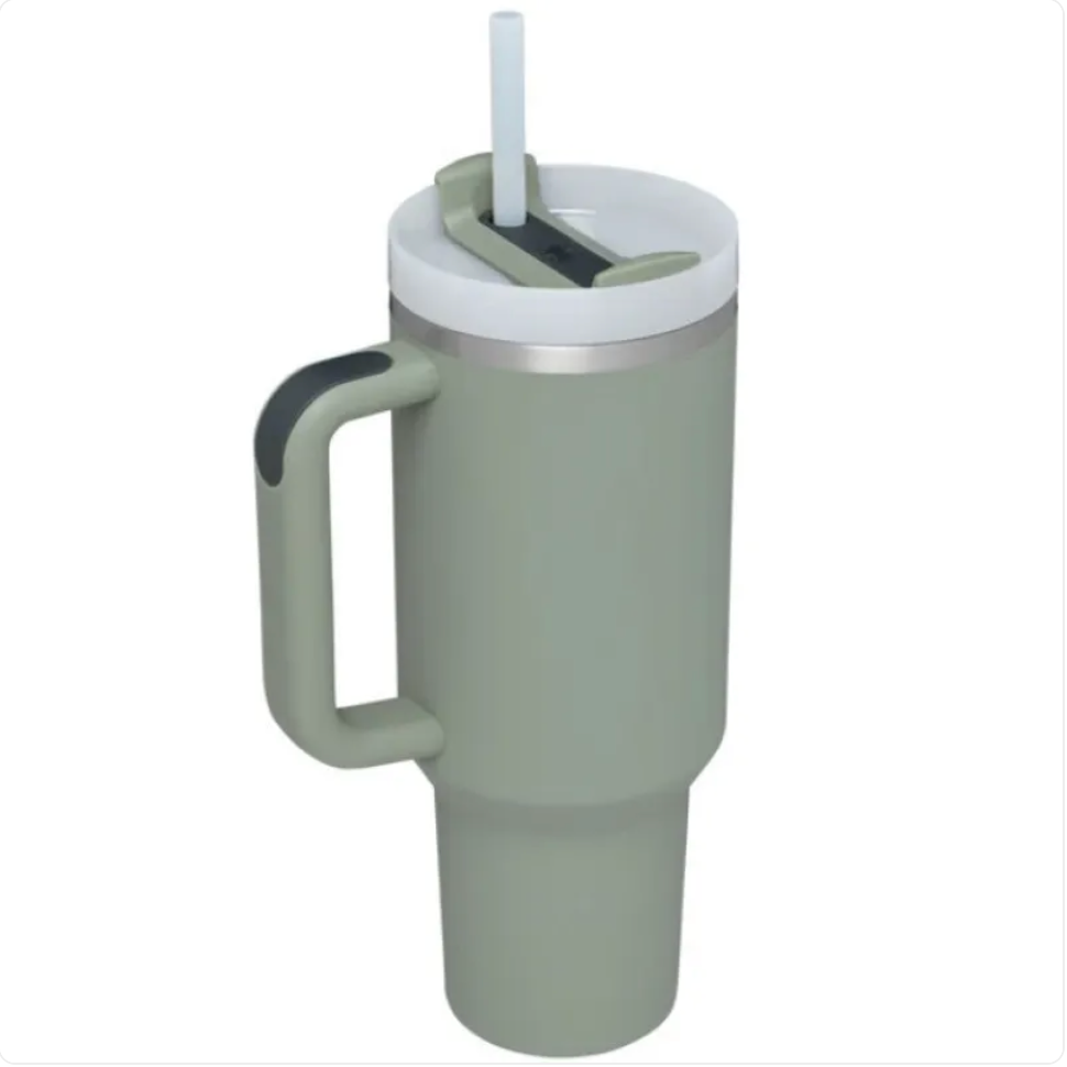High-Capacity Stainless Steel Car Straw Cup - Portable Design