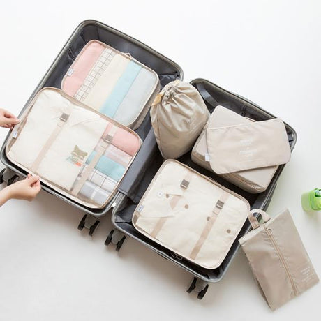 7-Piece Travel Organizer Set for Luggage and Clothing