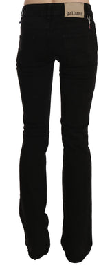 John Galliano Black Low Waist Slim Leg Skinny Denim Casual Pants Jeans
