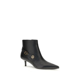 PINKO Black Calf Leather Bos Taurus Ankle Boots
