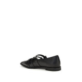 PINKO Black Calf Leather Bos Taurus Ballet Flats