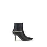 PINKO Black Calf Leather Bos Taurus Ankle Boots