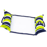 Aqua 4-in-1 Deluxe Monterey – Resort-Quality Pool Float & Water Hammock – Multi-Purpose Inflatable Pool Floats for Adults with Thick Durable Material – Navy/Green Stripe