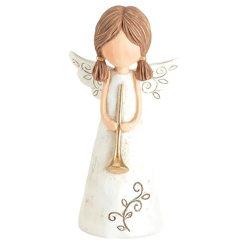 Resin Angel Ornaments Holding Heart for Home Decor
