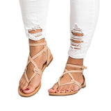 Plus Size Women's Flat Sandals with Strap Design