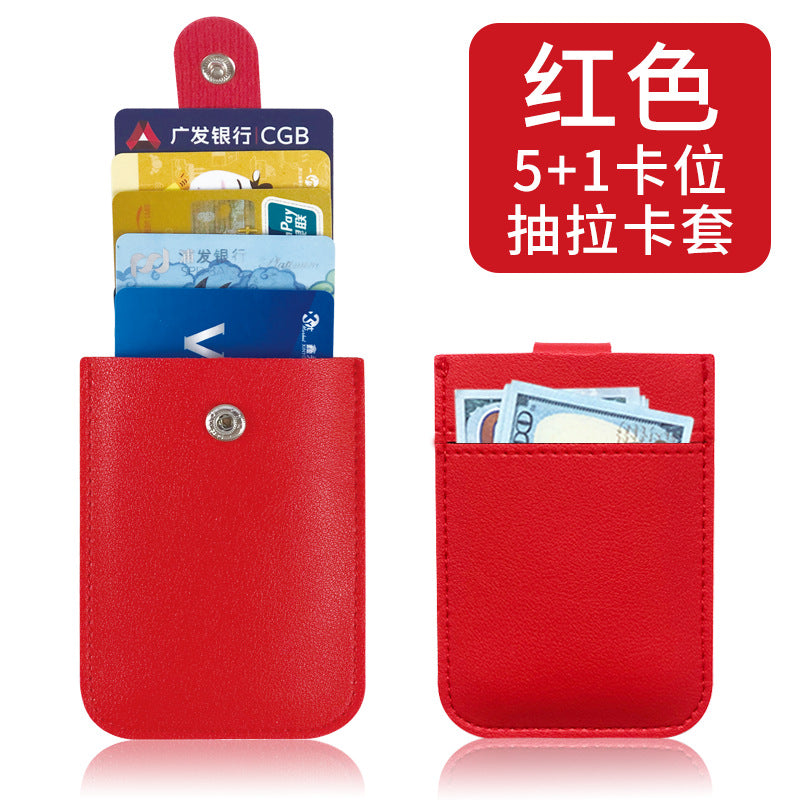 Thick PU Leather Card Holder with Custom Logo, Large Capacity