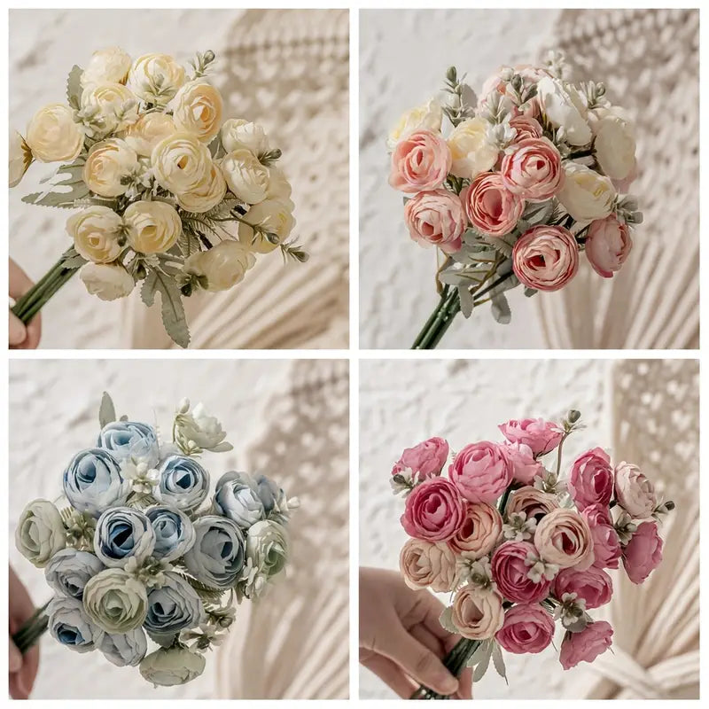 18pcs Artificial Rose Flowers for Home and Wedding Decor