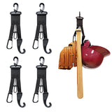 AJFHKJ Baseball Softball Gear Hanger Dugout Organizer -Multipurpose Hanging Buckle Metal Hangers for Hold Outdoor Sports Equipment Camping Gloves Helmets Bats Water Bottle Holder (Black 4Pcs)
