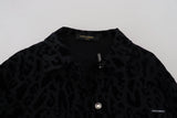Dolce & Gabbana Cotton Black Leopard Long Sleeve Denim Jacket