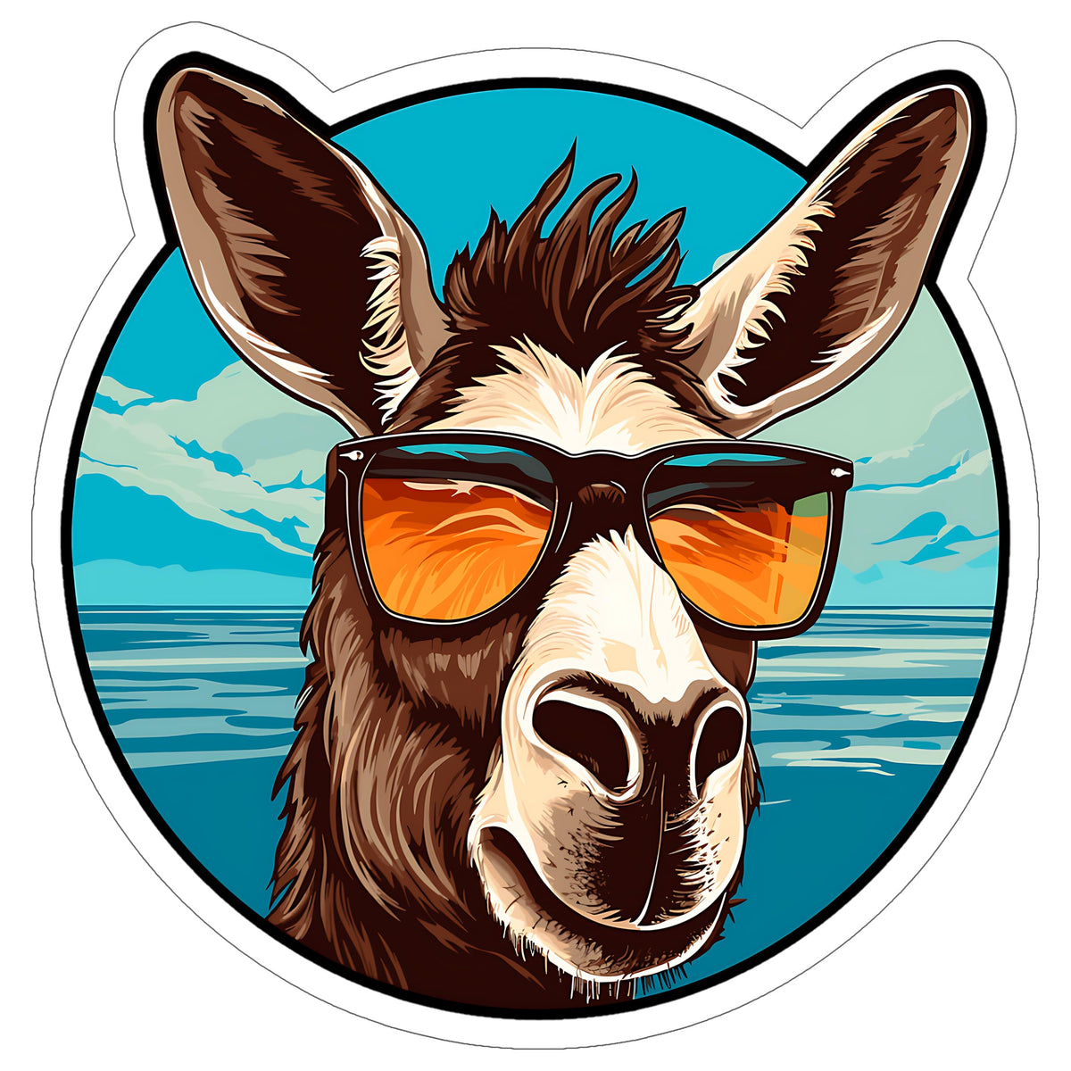 Donkey Sticker Decal Vinyl Small Waterproof for Water Bottle Mug Passport Book Scrapbook Notebook Laptop Tumbler Skateboard Computer Phone Size Funny Gift Car Stickers ID44990