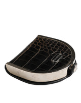 Dolce & Gabbana Black Polished Crocodile Leather Mens Coin Purse Wallet
