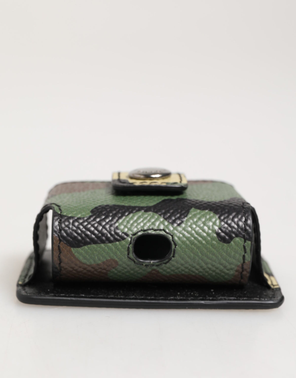 Dolce & Gabbana Multicolor Camouflage Leather Metal Accessory Airpods Case