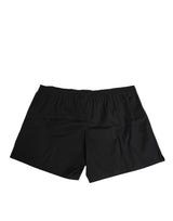 Dolce & Gabbana Black Cotton Elastic Waistband Button Swimwear
