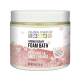 Aura Cacia Aromatherapy Foam Bath Peaceful Patchouli and Sweet Orange 14 ounce jar