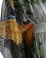 Dolce & Gabbana Multicolor Silk Jungle Print Women Maxi Dress