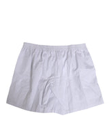 Dolce & Gabbana White Blue Cotton Striped Button Fly Shorts Swimwear