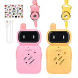 Mafiti Kids Walkie Talkies Rechargeable 2 Pack Mini Robots 1000FT Range Single Channel Toys for Boys Girls Age 4 5 6 7 8-10 Year Camping Hiking Outdoor Indoor Games(Yellow+Pink)