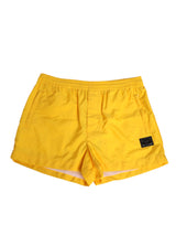 Dolce & Gabbana Yellow Nylon Logo Plaque Boxer Shorts Swimwear