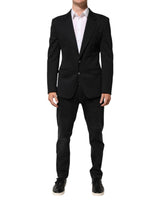 Dolce & Gabbana Dark Blue Cotton Men Jacket Coat Blazer Suit