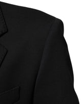 Dolce & Gabbana Dark Blue Cotton Men Jacket Coat Blazer Suit