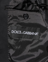 Dolce & Gabbana Dark Blue Cotton Men Jacket Coat Blazer Suit