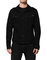 Dolce & Gabbana Black Cotton Denim Stretch Giubbotto Jacket