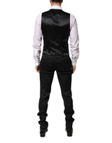 Dolce & Gabbana Black 3 Piece Brocade Jacquard Suit MARTINI