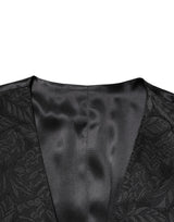 Dolce & Gabbana Black 3 Piece Brocade Jacquard Suit MARTINI