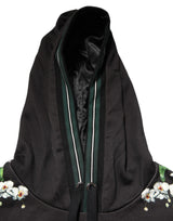 Dolce & Gabbana KING Black Orchid Floral Crown Logo Hoodie Sweater
