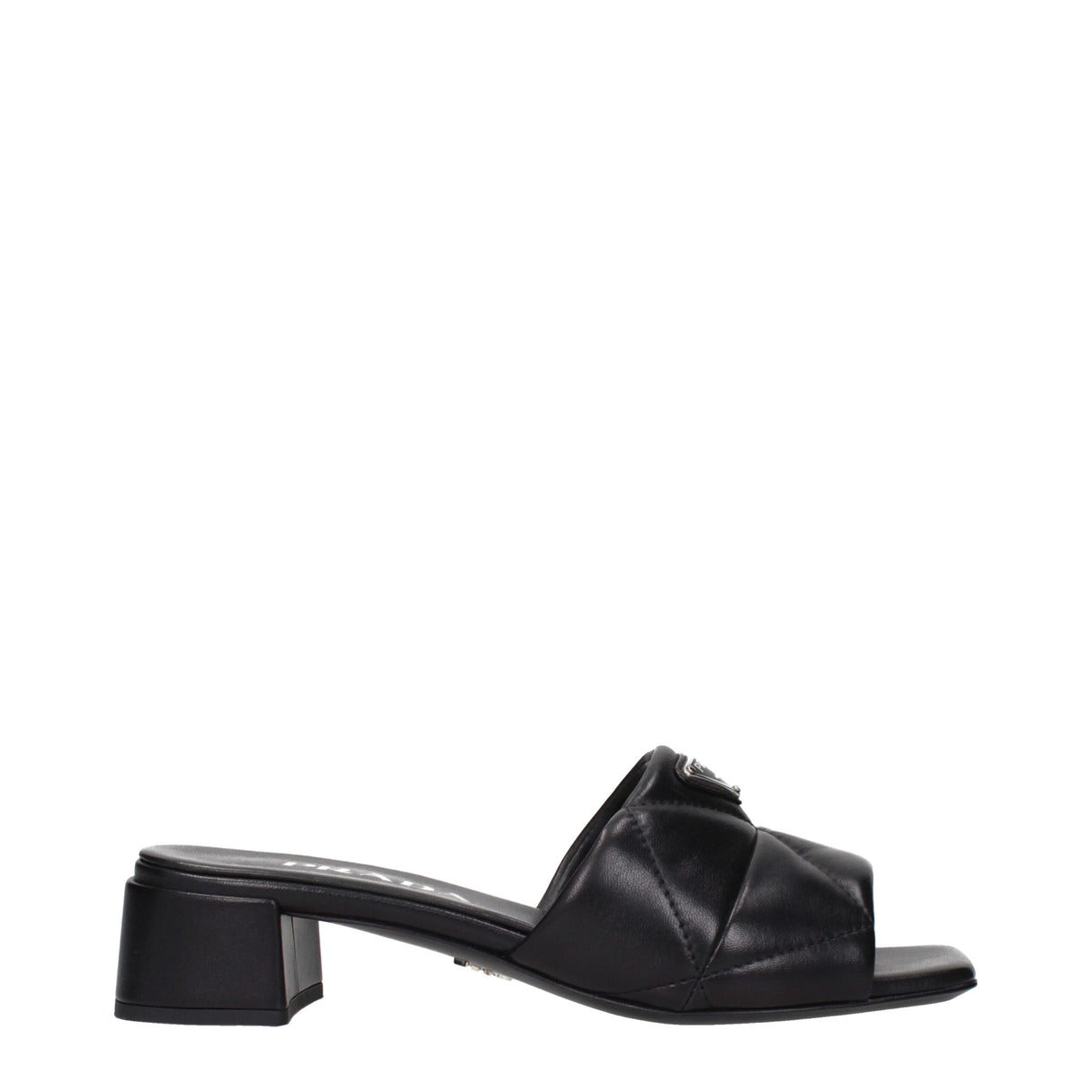 Prada Black Leather Flat Sandals