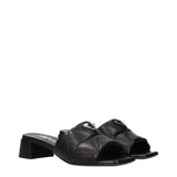 Prada Black Leather Flat Sandals