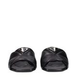 Prada Black Leather Flat Sandals