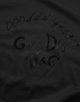 Dolce & Gabbana Black Cotton Velvet Logo Print Men T-shirt