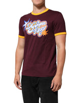 Dolce & Gabbana Burgundy Cotton DG Super King Logo T-Shirt