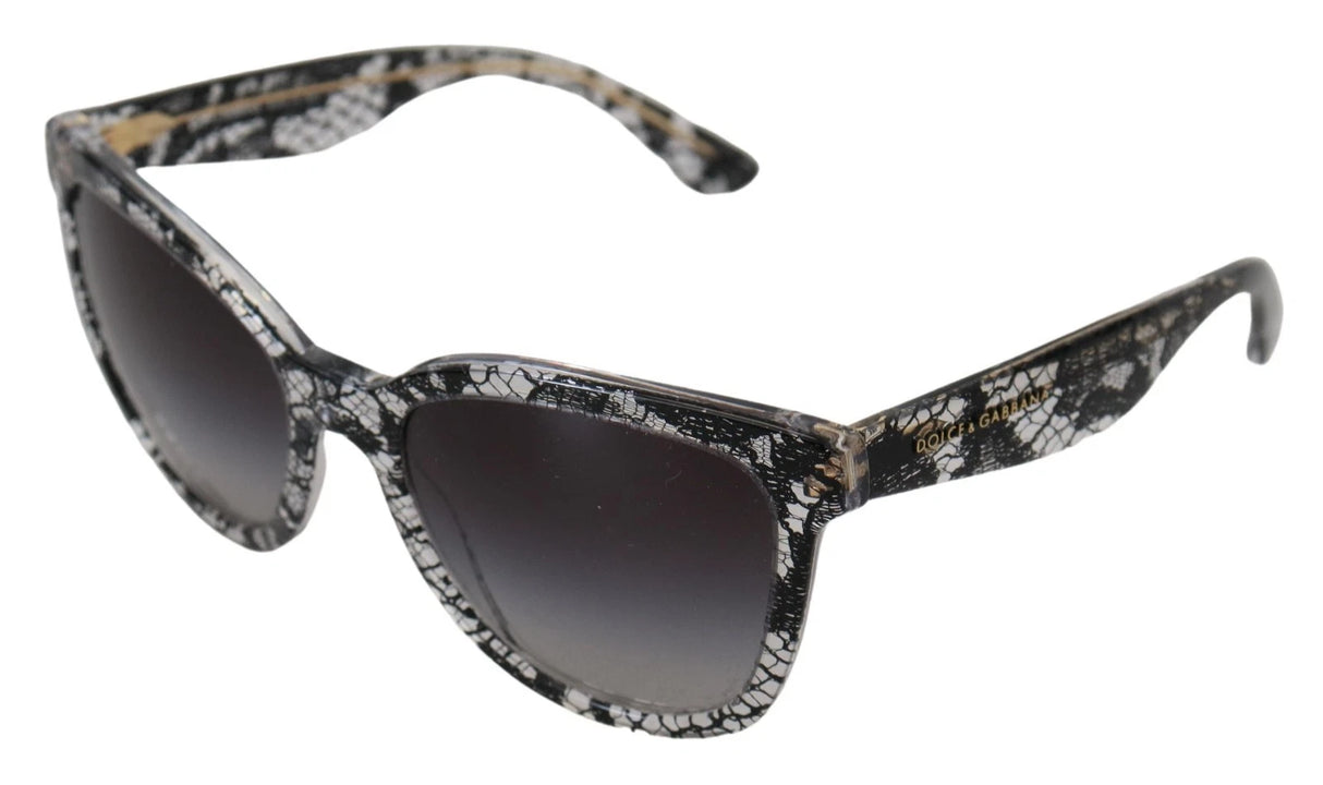 Dolce & Gabbana DG4190 Black Lace Acetate Crystal Round Sunglasses