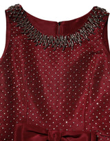 Dolce & Gabbana Burgundy Silk Beaded Evening Gown Dress