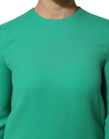 Dolce & Gabbana Green Viscose Acetate Mini Long Sleeve Dress