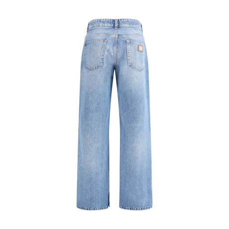 Dolce & Gabbana Light Blue Cotton Straight-Leg Jeans