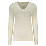 Guess Jeans Bianco Viscosa Women's Long-Sleeved T-Shirt
