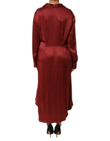 Fabiana Filippi Burgundy Acetate Viscose Satin Long Dress