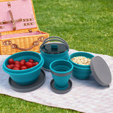 Outdoor Camping Cookware Set with Collapsible Kettle