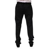 Dolce & Gabbana Black Wool Formal Dress Men Trousers Pants