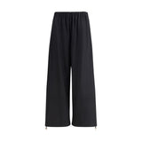 Fabiana Filippi Black Fleece Wool Casual Pants