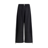 Fabiana Filippi Black Fleece Wool Casual Pants