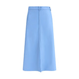 Crida Milano Light Blue Wool Midi Skirt
