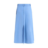 Crida Milano Light Blue Wool Midi Skirt