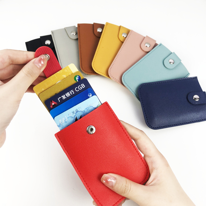 Thick PU Leather Card Holder with Custom Logo, Large Capacity