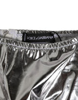 Dolce & Gabbana Silver Metallic High Waist Bikini Bottom Women  Underwear