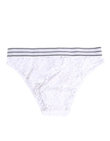 Dolce & Gabbana White Lace Slip Brief Logo Waistband Underwear