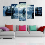 5pcs Sea Sailboat Canvas Art Set for Home Decor